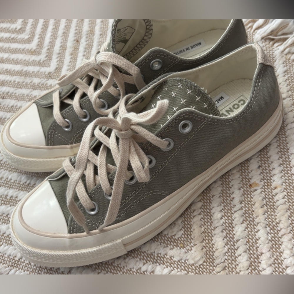 Khaki/Olive Canvas Low-Tops